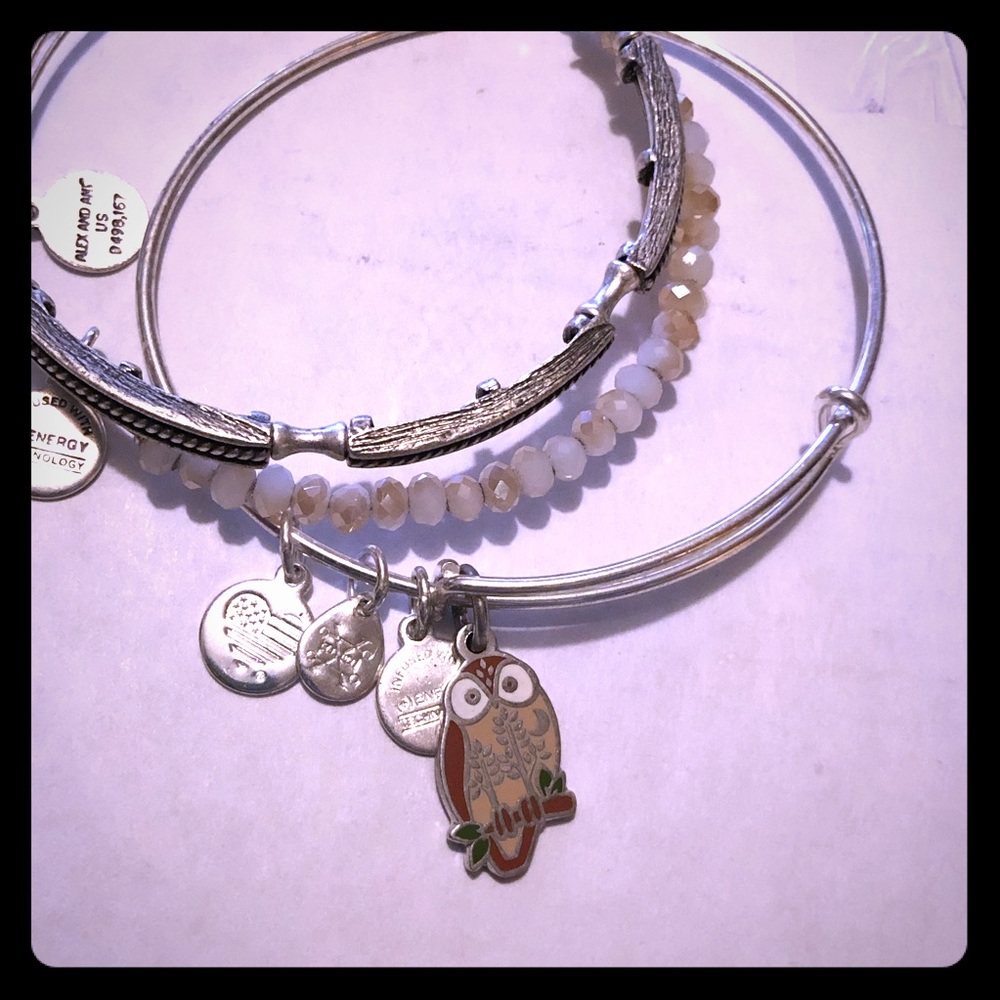 Alex and Ani rare Owl set